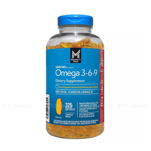 Thực phẩm chức năng Viên uống Omega 3 6 9 Members Mark Dietary Supplement 325 viên